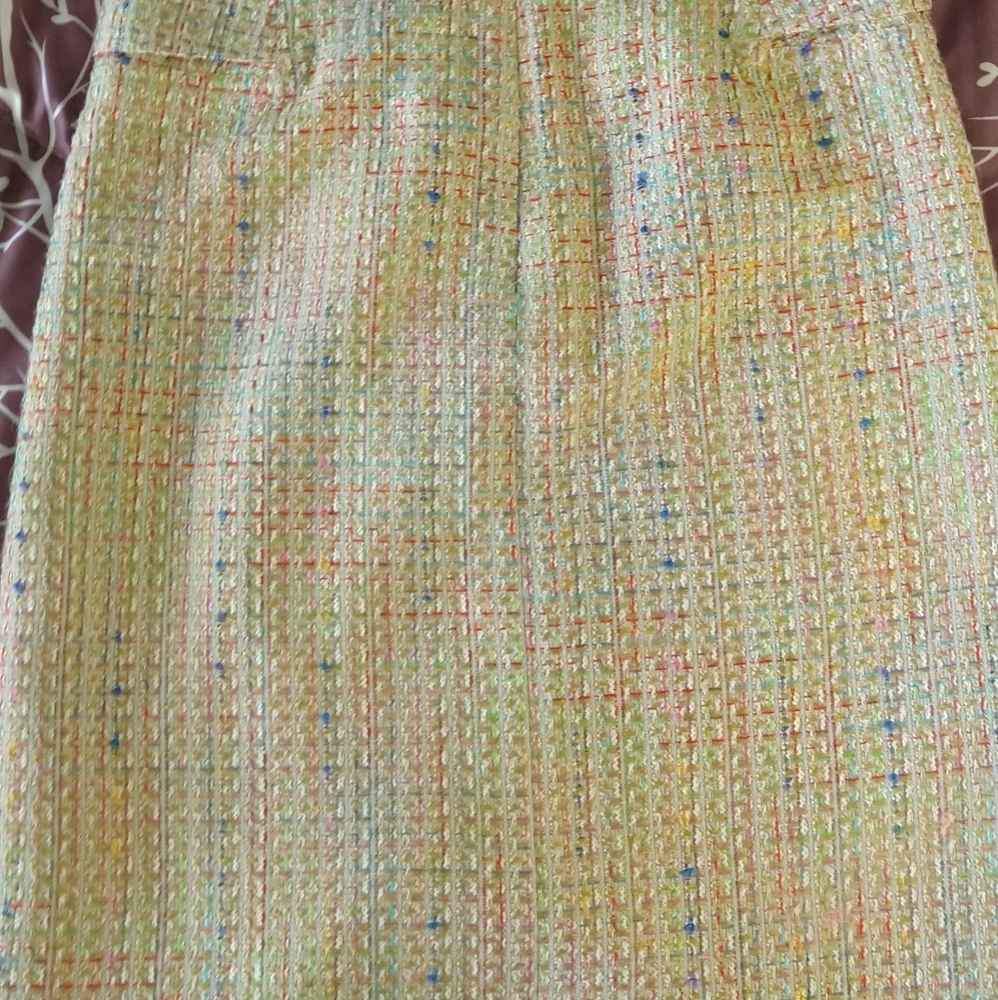 Colorful wool pencil skirt